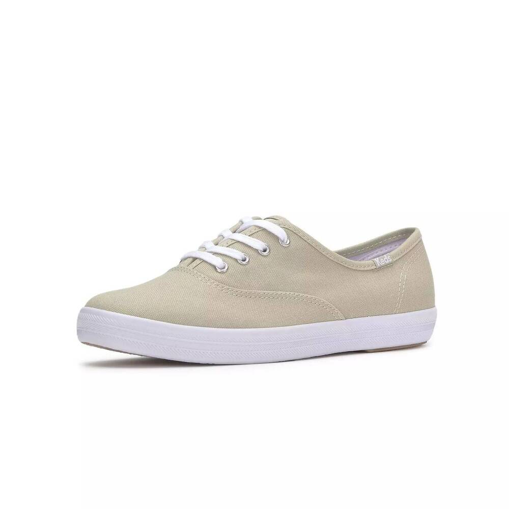 NEW KEDS women's champion lace up sneaker in stone canvas